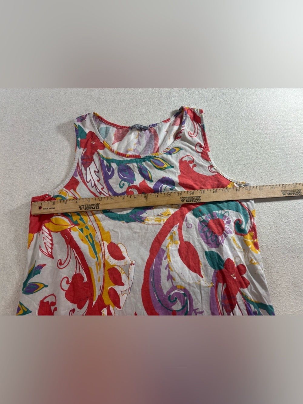 Habitat Colorful Floral Paisley Sleeveless Dress Medium Cotton A-Line - Picture 5 of 7